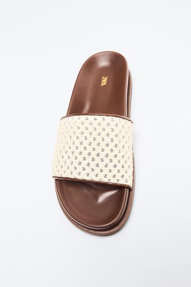 FLAT MESH SANDALS - Ecru White by Zara