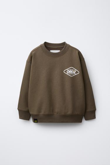 SUDADERA ESTAMPADO LOGO - Marrón de Zara
