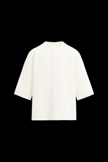 RELAXED FIT POLO SHIRT - Oyster-white by Zara