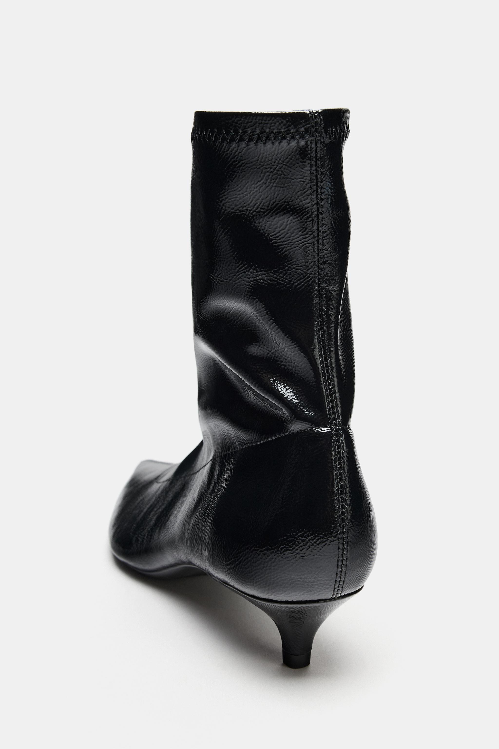 Женские ботинки Zara KITTEN HEEL ANKLE BOOTS — фото 6