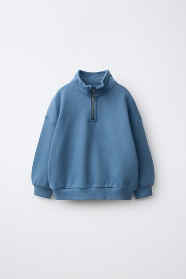 SUDADERA CUELLO SUBIDO - Azul pato de Zara - Imagen 0
