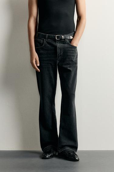 Zara FLARE FIT JEANS - Charcoal
