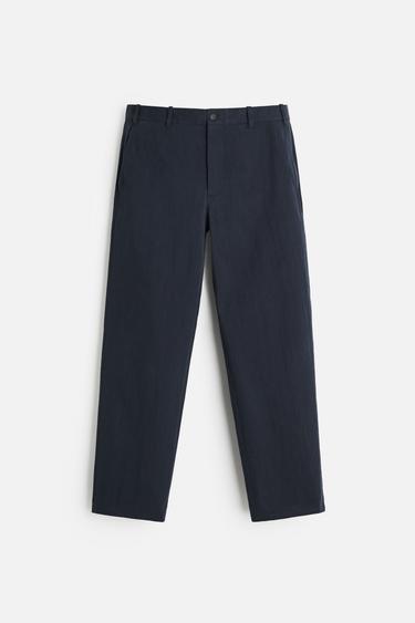 STRAIGHT-LEG CHINOS - Navy blue by Zara
