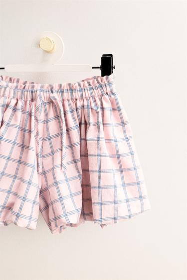 ZARA TIMELESS - CHECKED BALLOON BERMUDA SHORTS - Pink by Zara