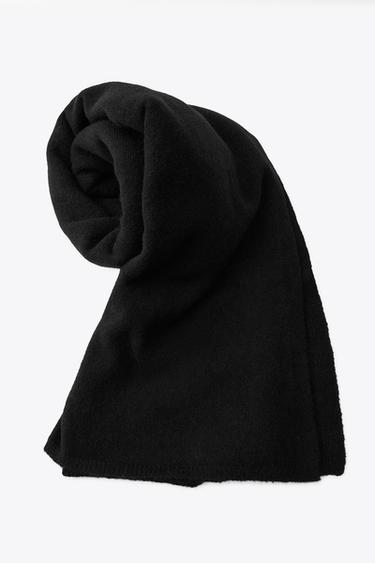 FINE KNIT SCARF - Black by Zara