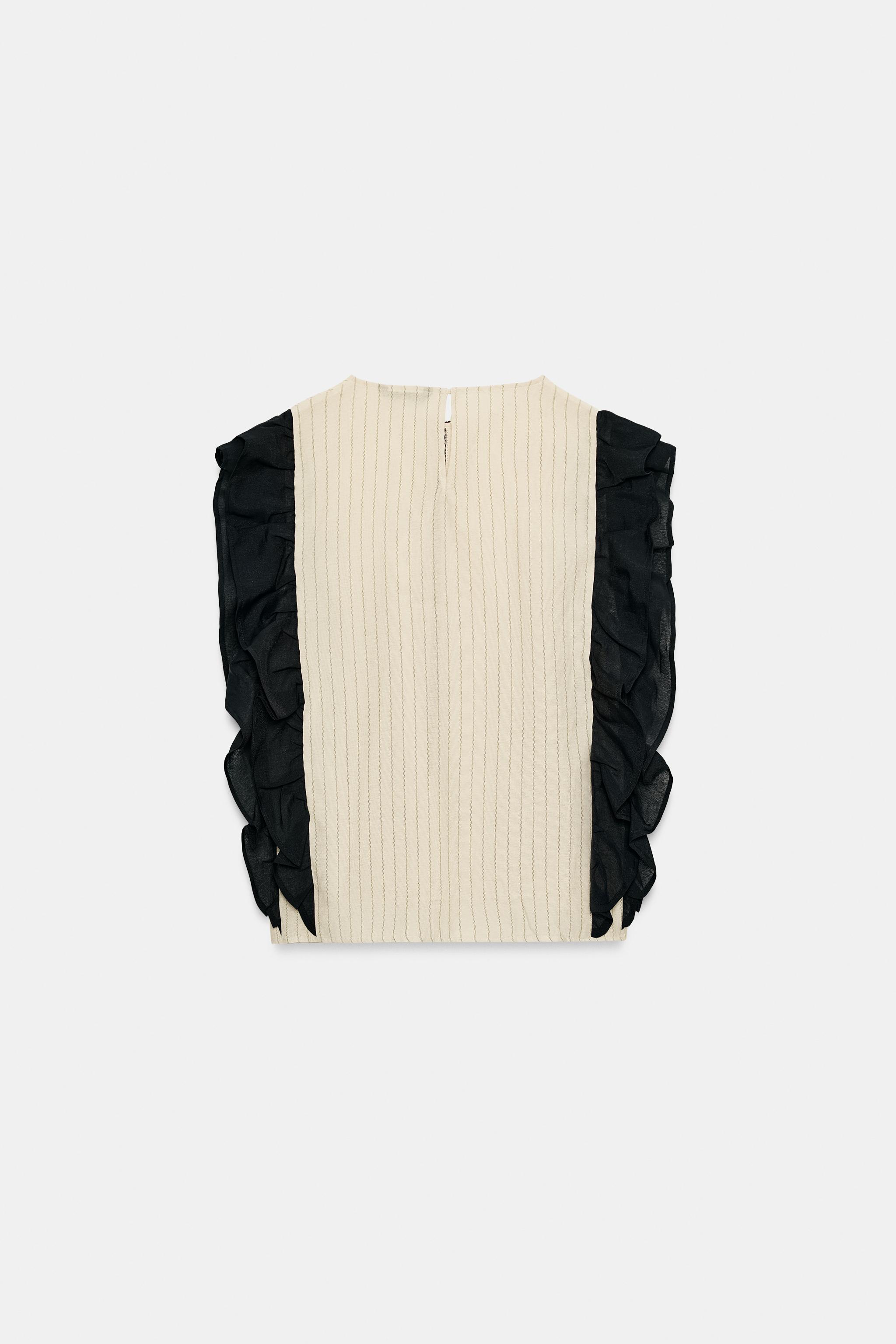 RUFFLED STRIPED BLOUSE