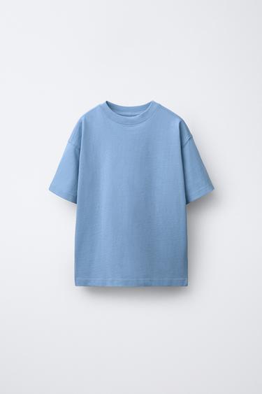 Zara BASIC PLAIN T-SHIRT - Blue