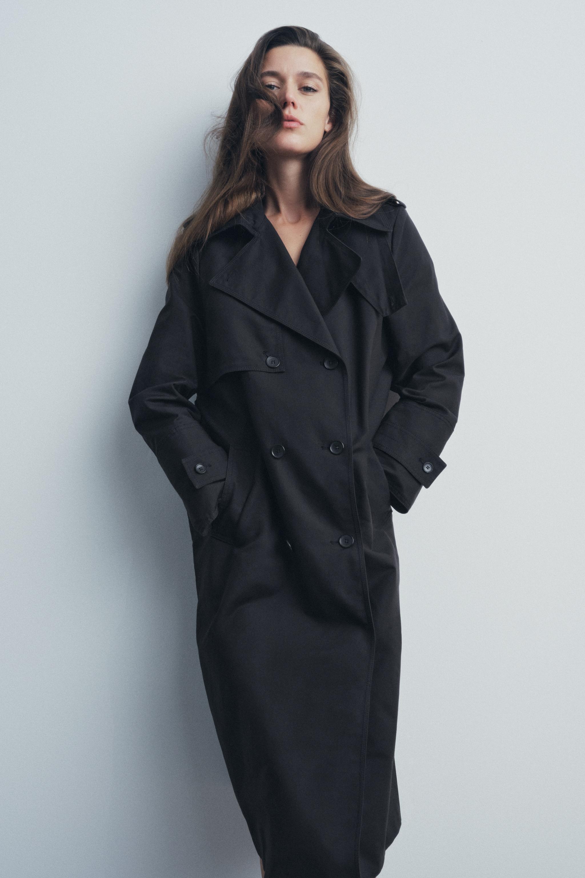 Black coat women zara hotsell