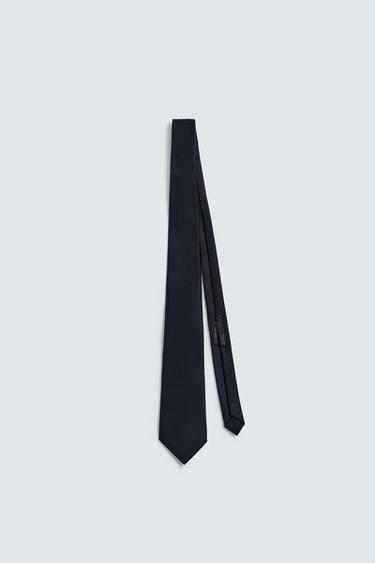100% WOOL TIE - Navy blue by Zara