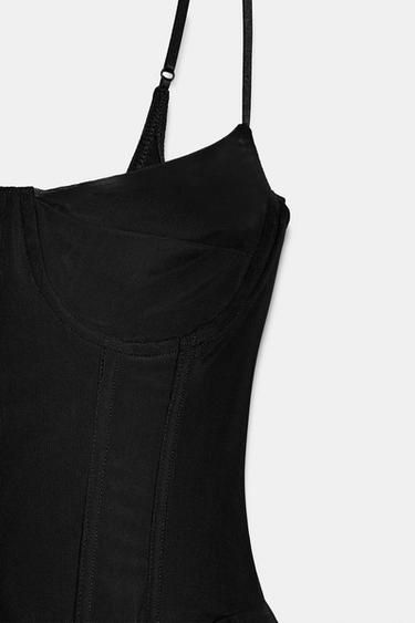 CORSET TULLE À VOLANTS - Noir de Zara - Image 7