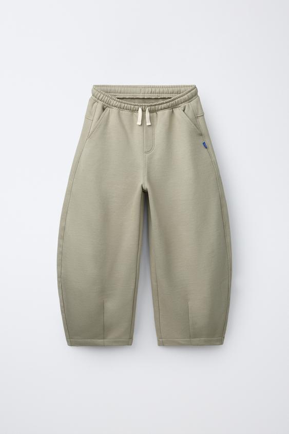 BARREL PLUSH TROUSERS - Beige / Green by Zara - Image 0
