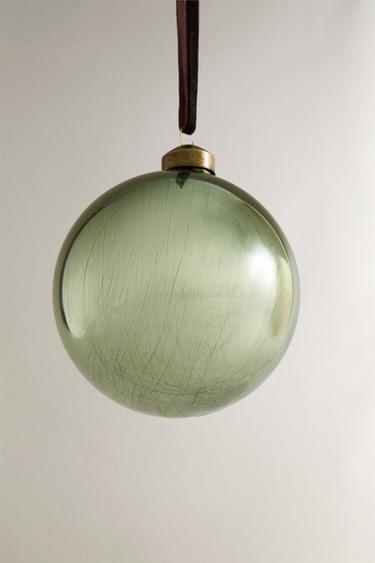 GREEN BAUBLE CHRISTMAS TREE DECORATION - Light green by Zara - Image 3
