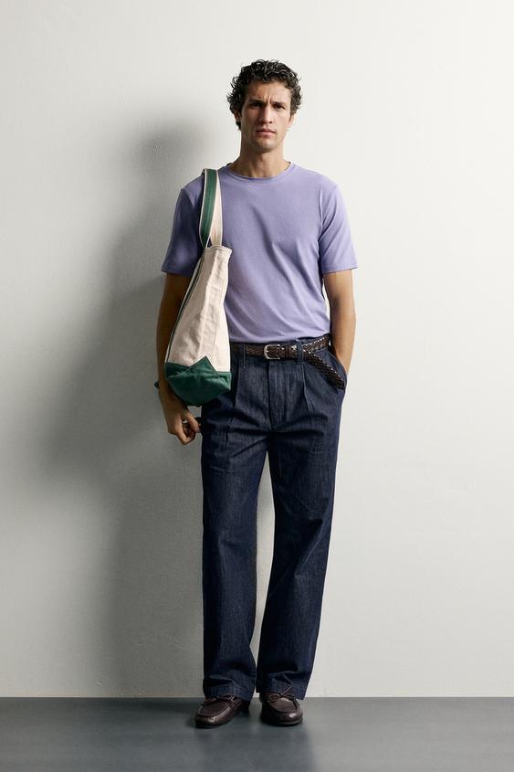 BASIC SLIM FIT T-SHIRT /01 - Light mauve by Zara - Image 0