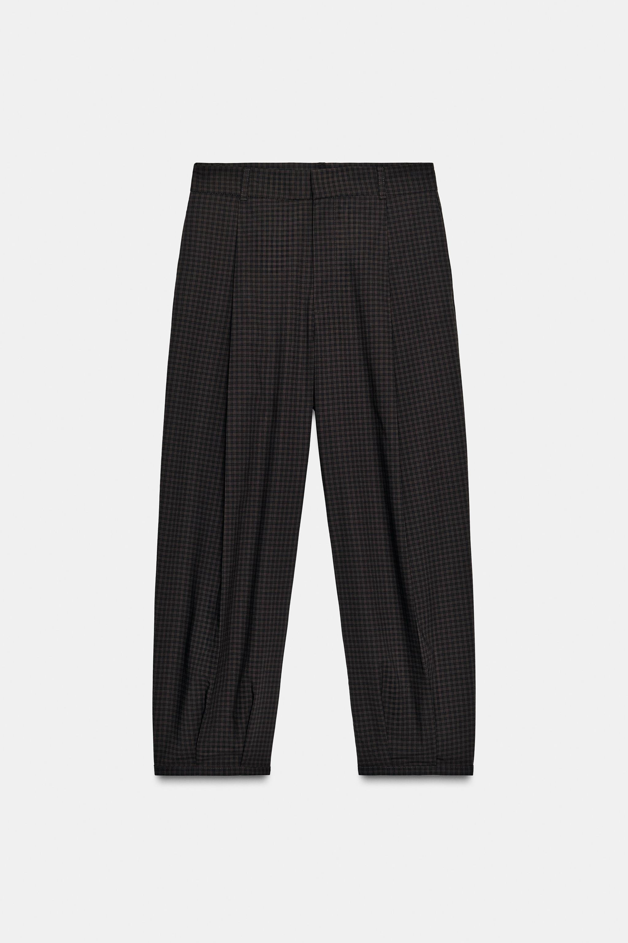 PANTALON À CARREAUX PINCES