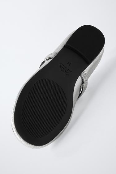 BALLERINES MÉTALLISÉES - Argent de Zara - Image 6
