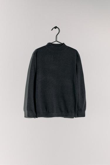 PULOVËR PERKINS ME THURJE TË HOLLË - Çelik nga Zara