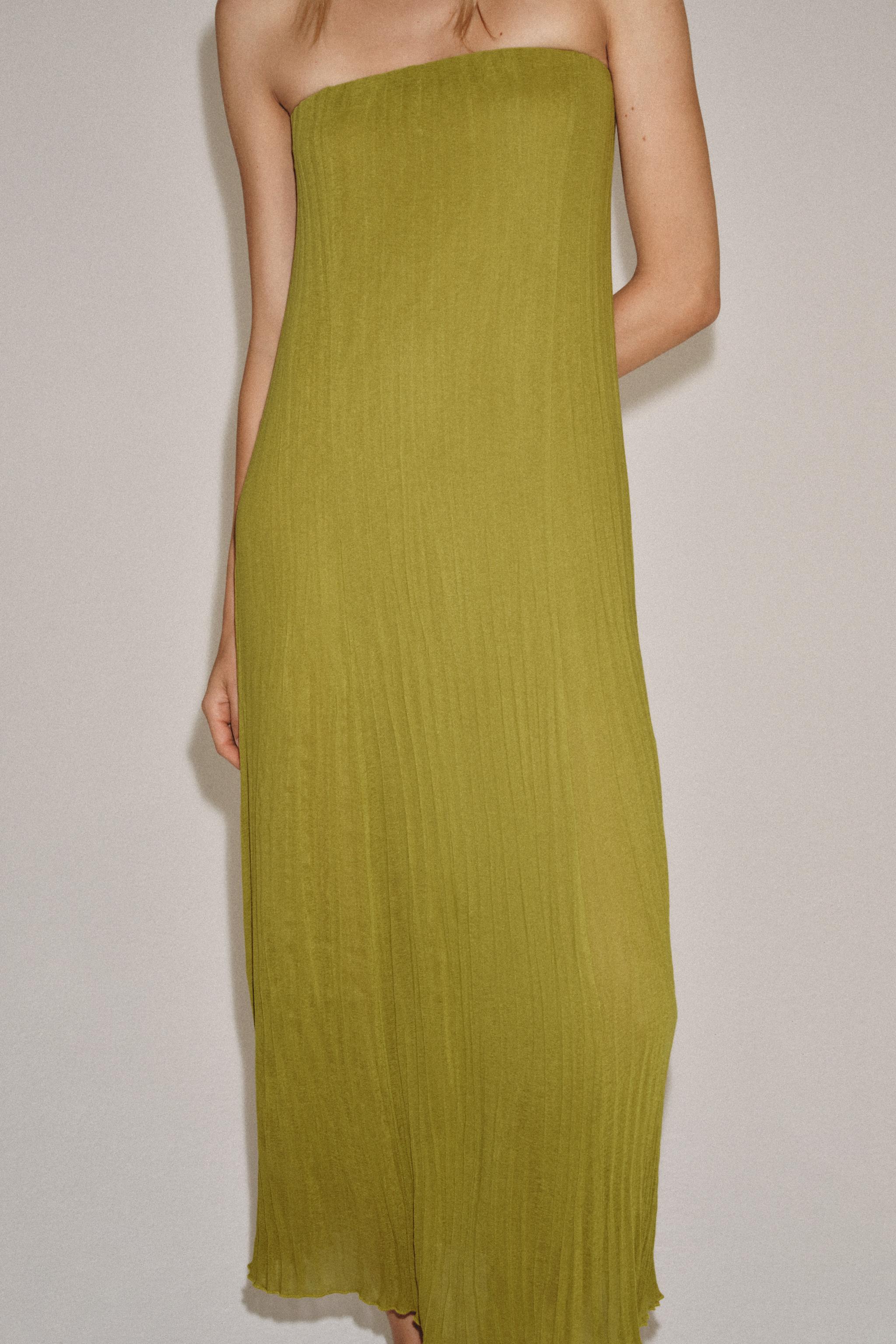 STRAPLESS TEXTURED DRESS