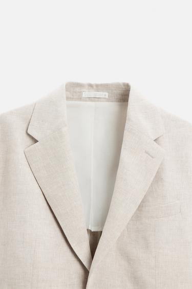 BLAZER COSTUME 100 % LIN - Beige clair de Zara - Image 8