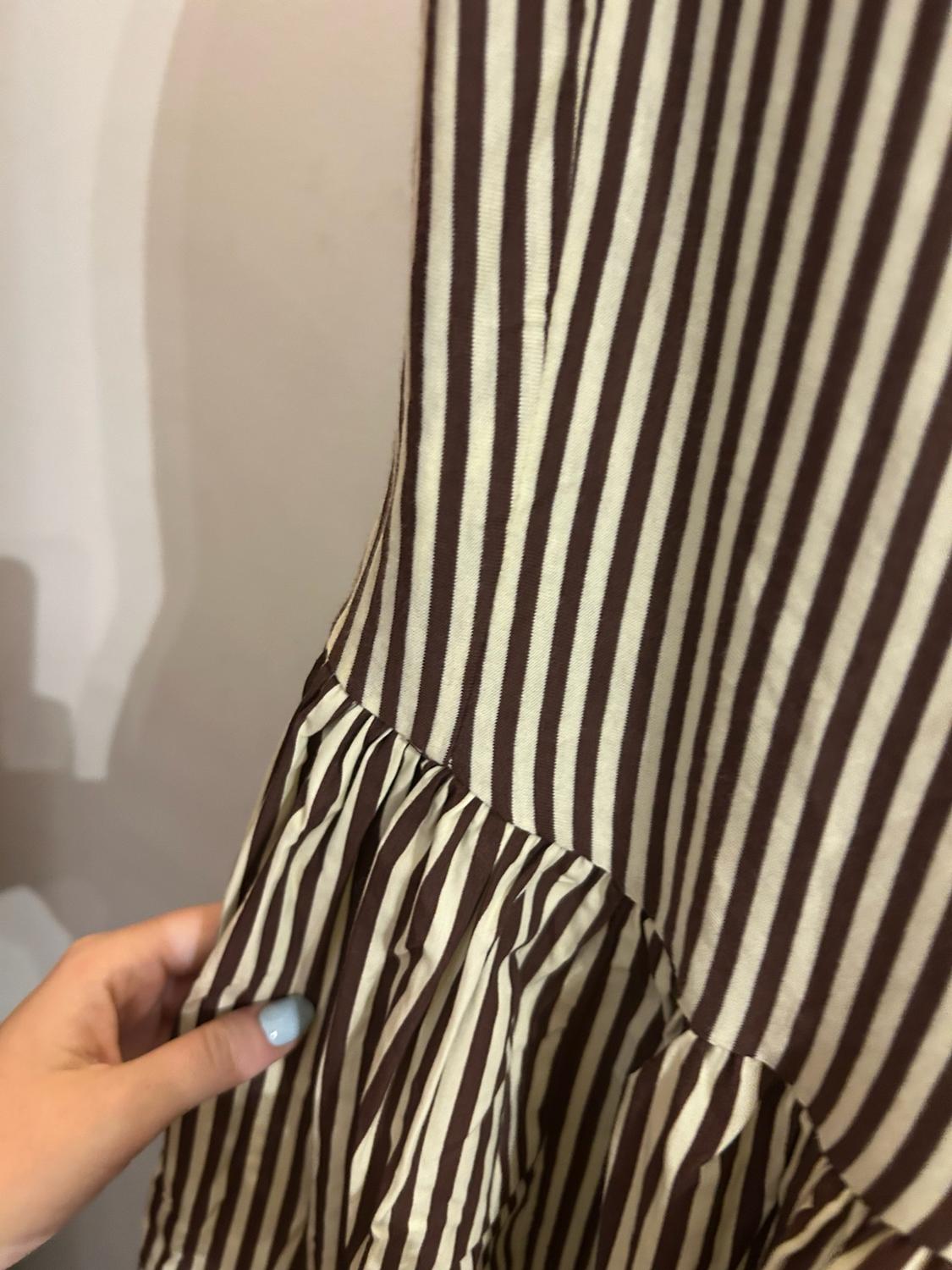 STRIPED COMBINED POPLIN DRESS - Image 9