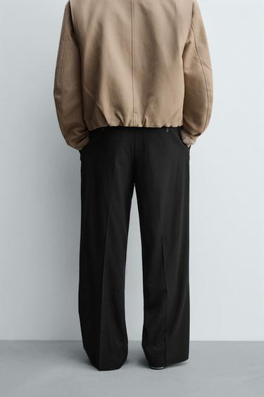 PLEATED TEXTURED TROUSERS - Dark navy by Zara - Image 2