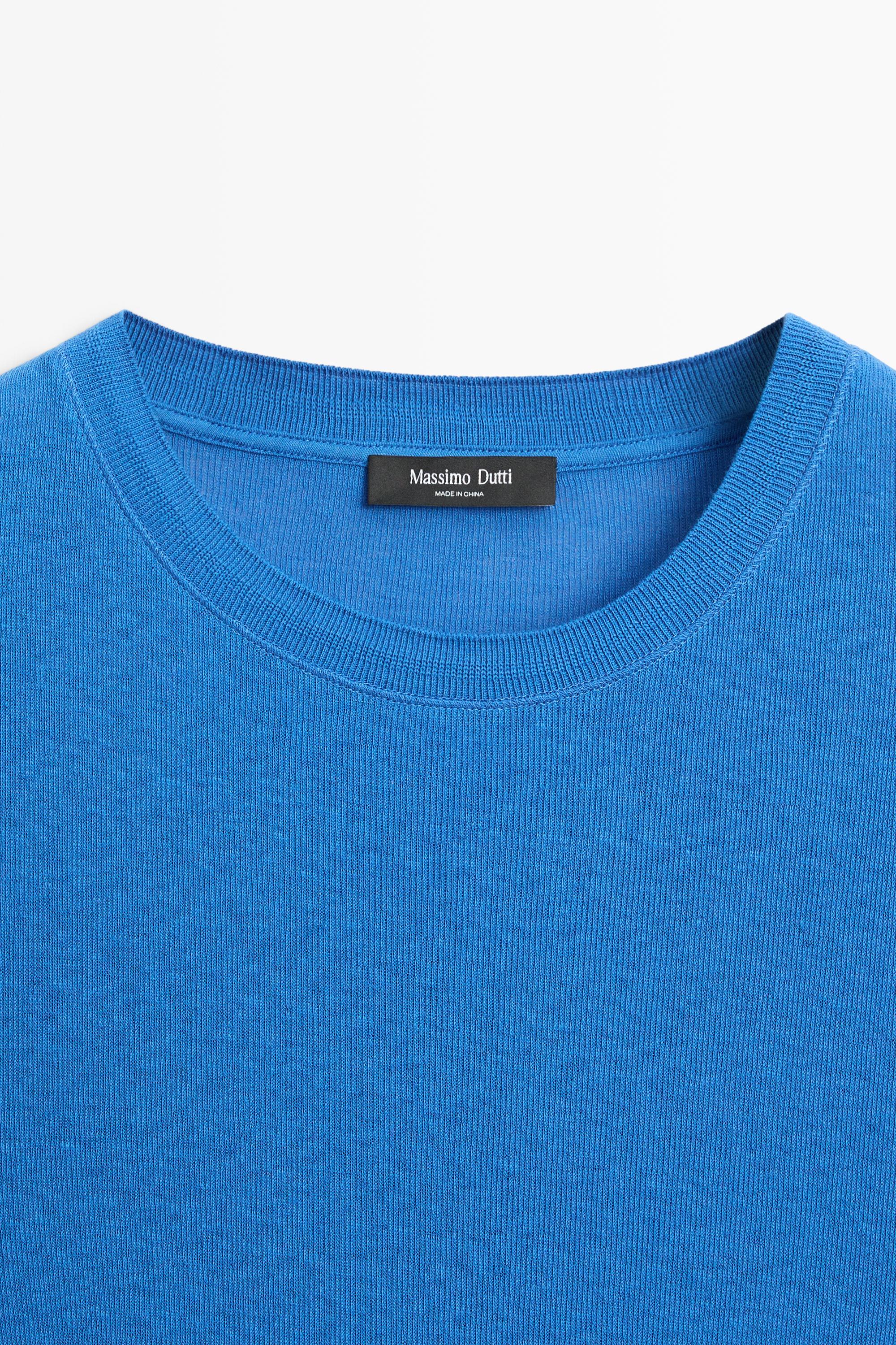 Cotton cashmere blend knit T-shirt