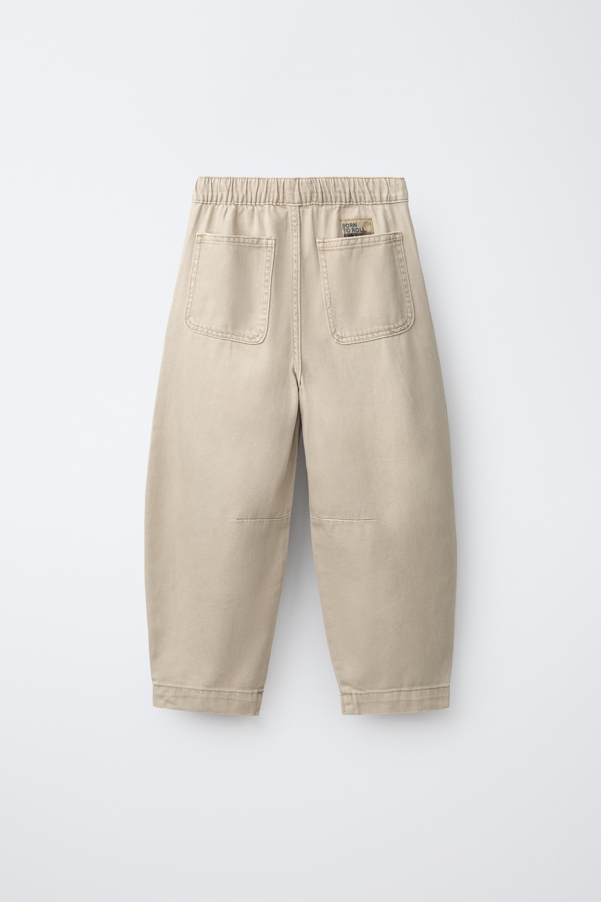 FLOWY TWILL BALLOON PANTS — Sand