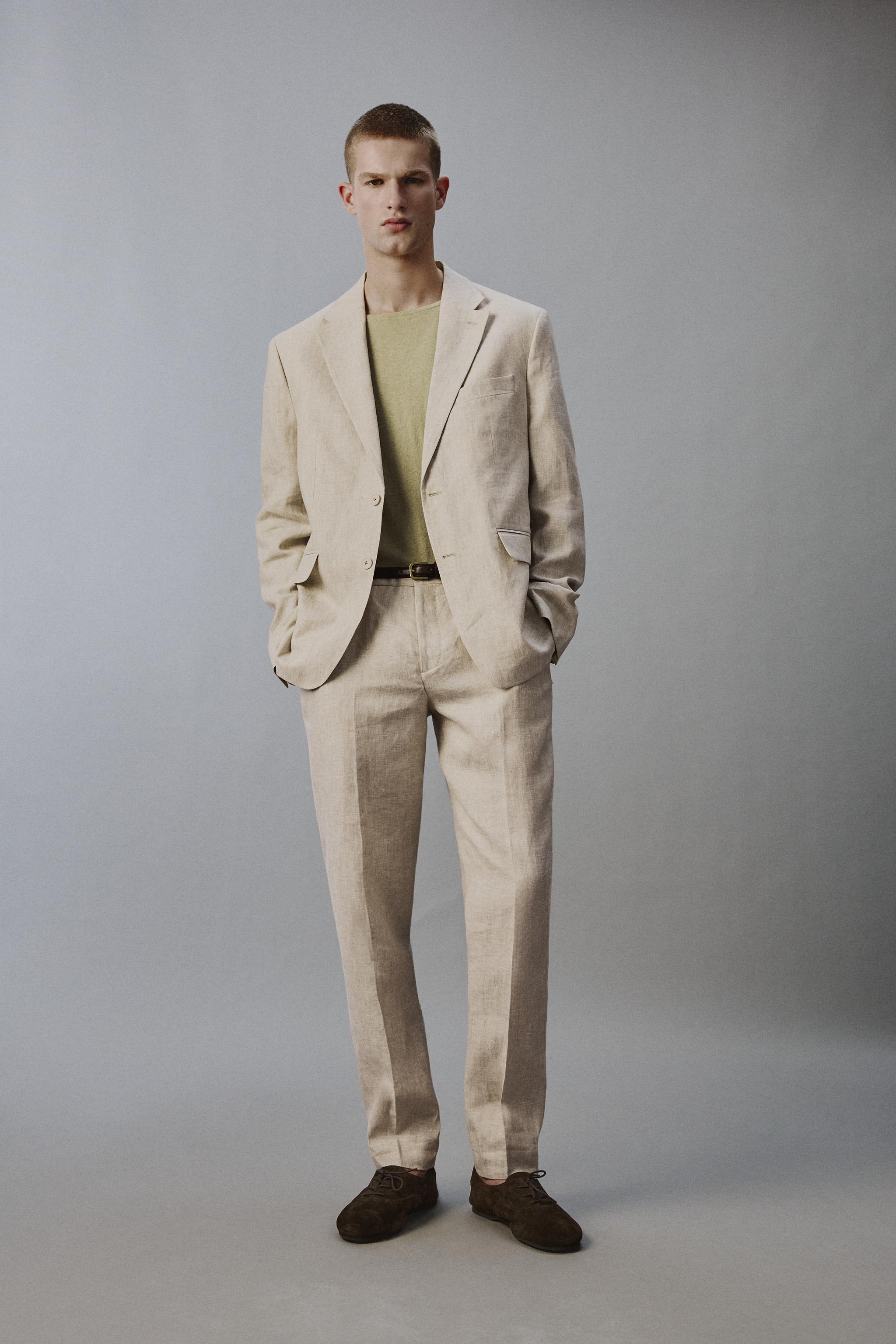 PANTALON DE COSTUME 100% LIN