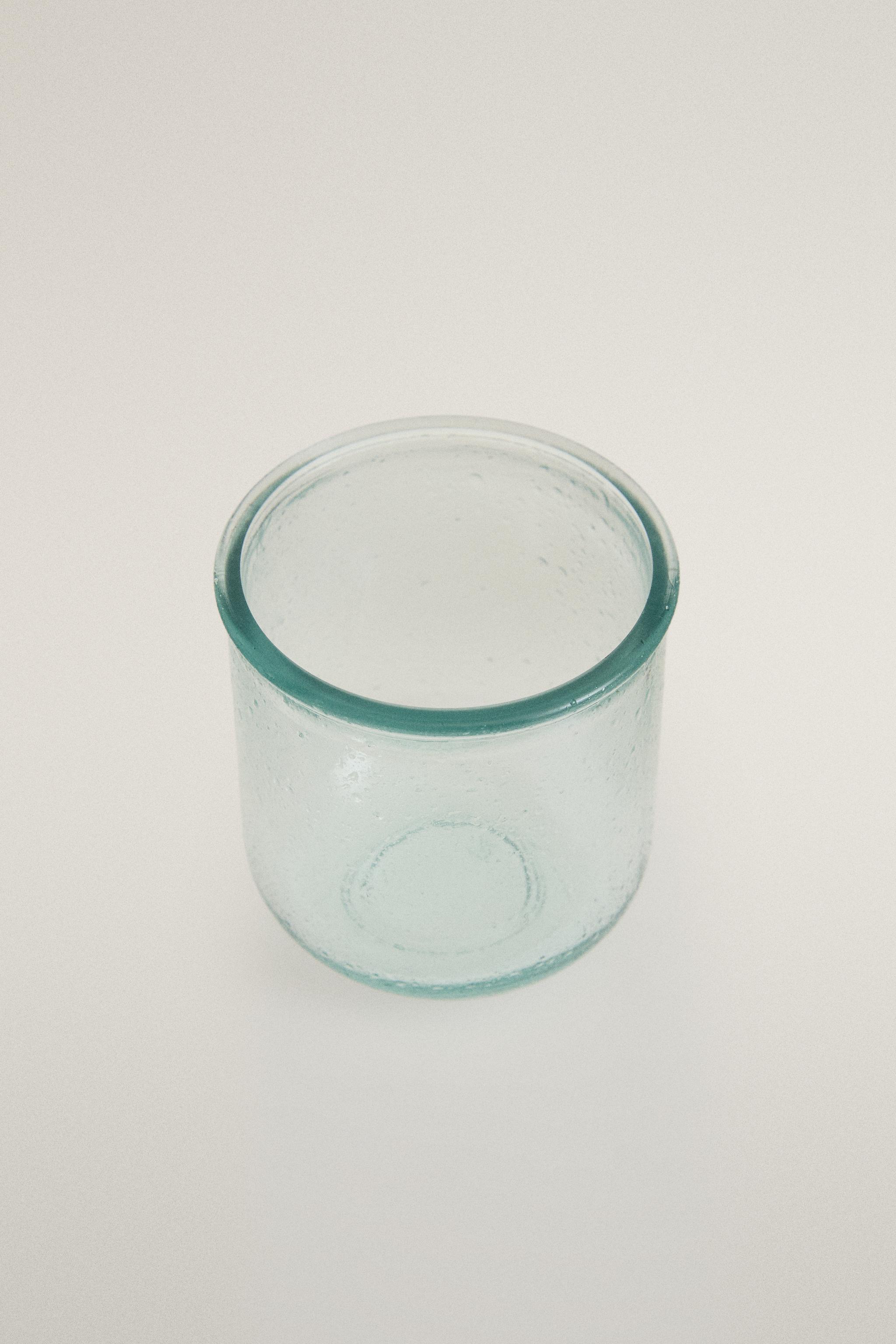 BUBBLE GLASS TOOTHBRUSH TUMBLER — Blue