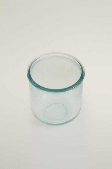 BUBBLED GLASS TOOTHBRUSH HOLDER - Blue by Zara - Image 1