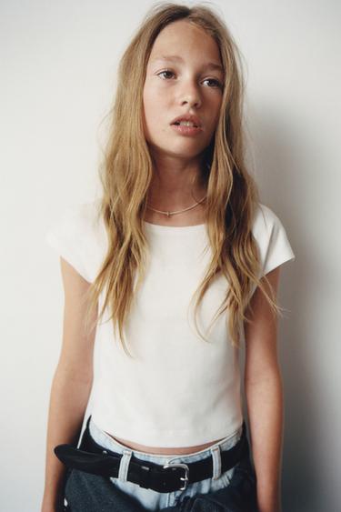 T-SHIRT WITH COTTON AND MODAL - White by Zara
