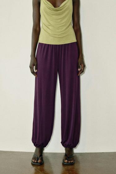 PANTALON BOUFFANT - Aubergine foncé de Zara