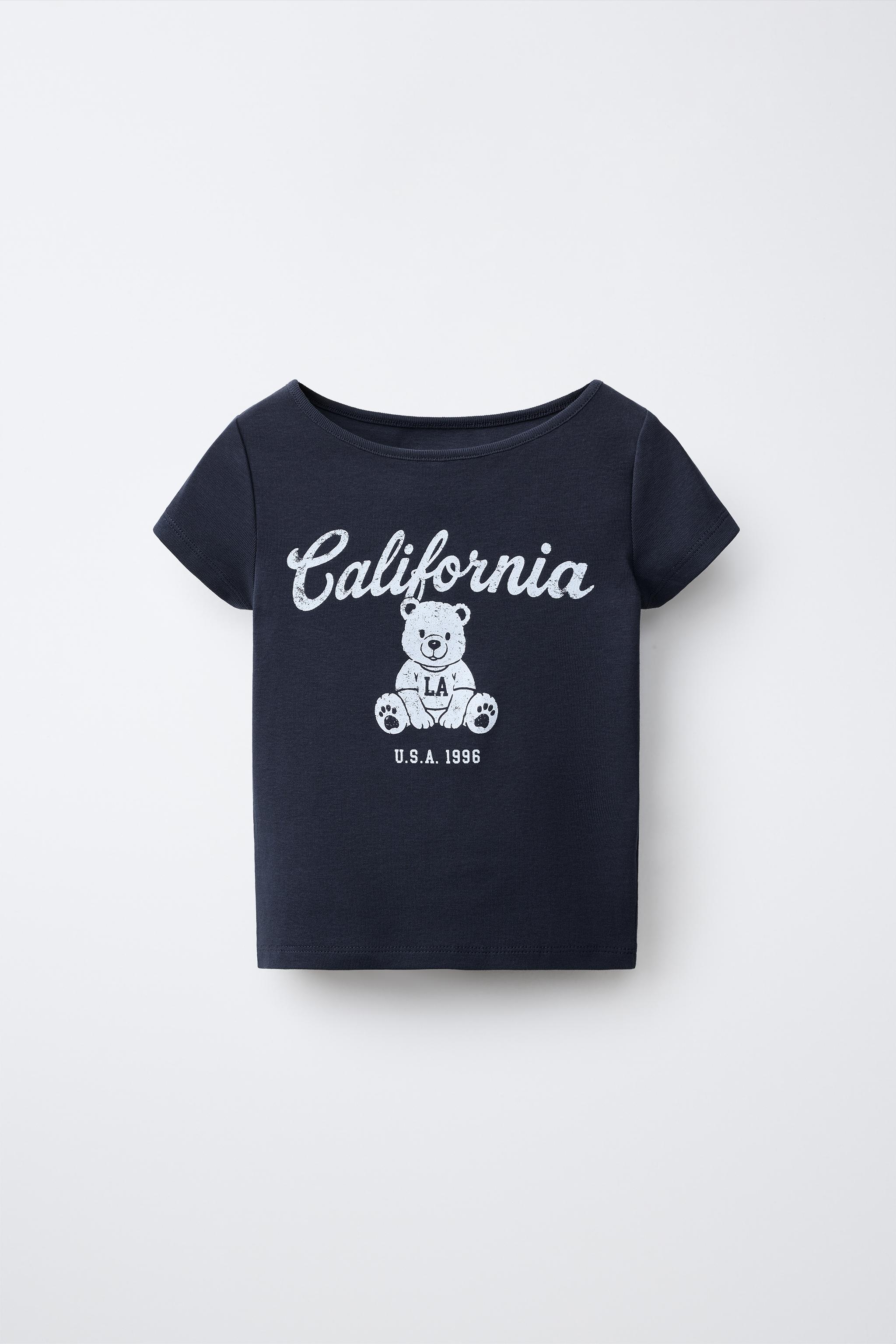 BEAR PRINT T-SHIRT — Navy blue