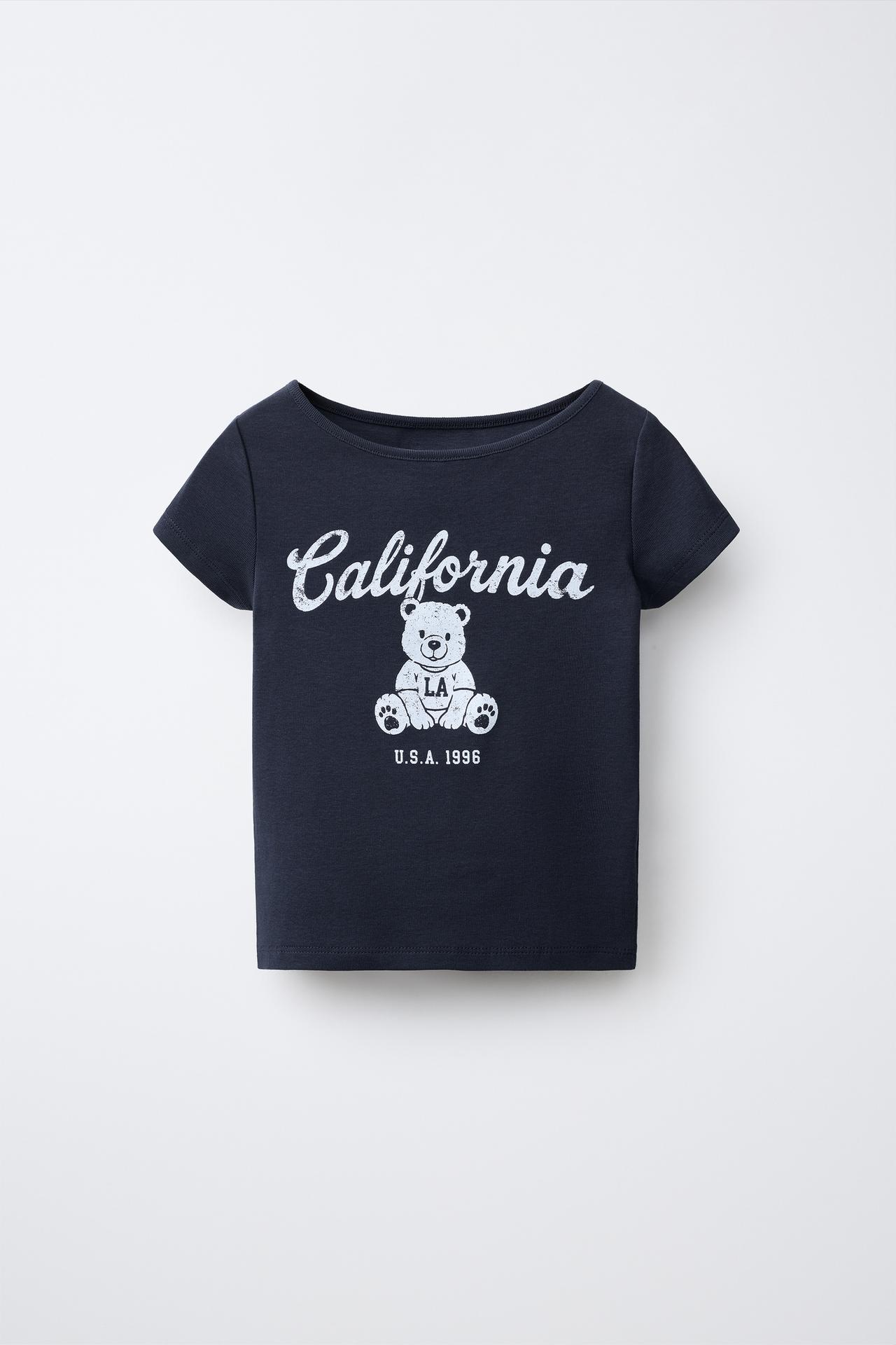 BEAR PRINT T-SHIRT — Navy blue