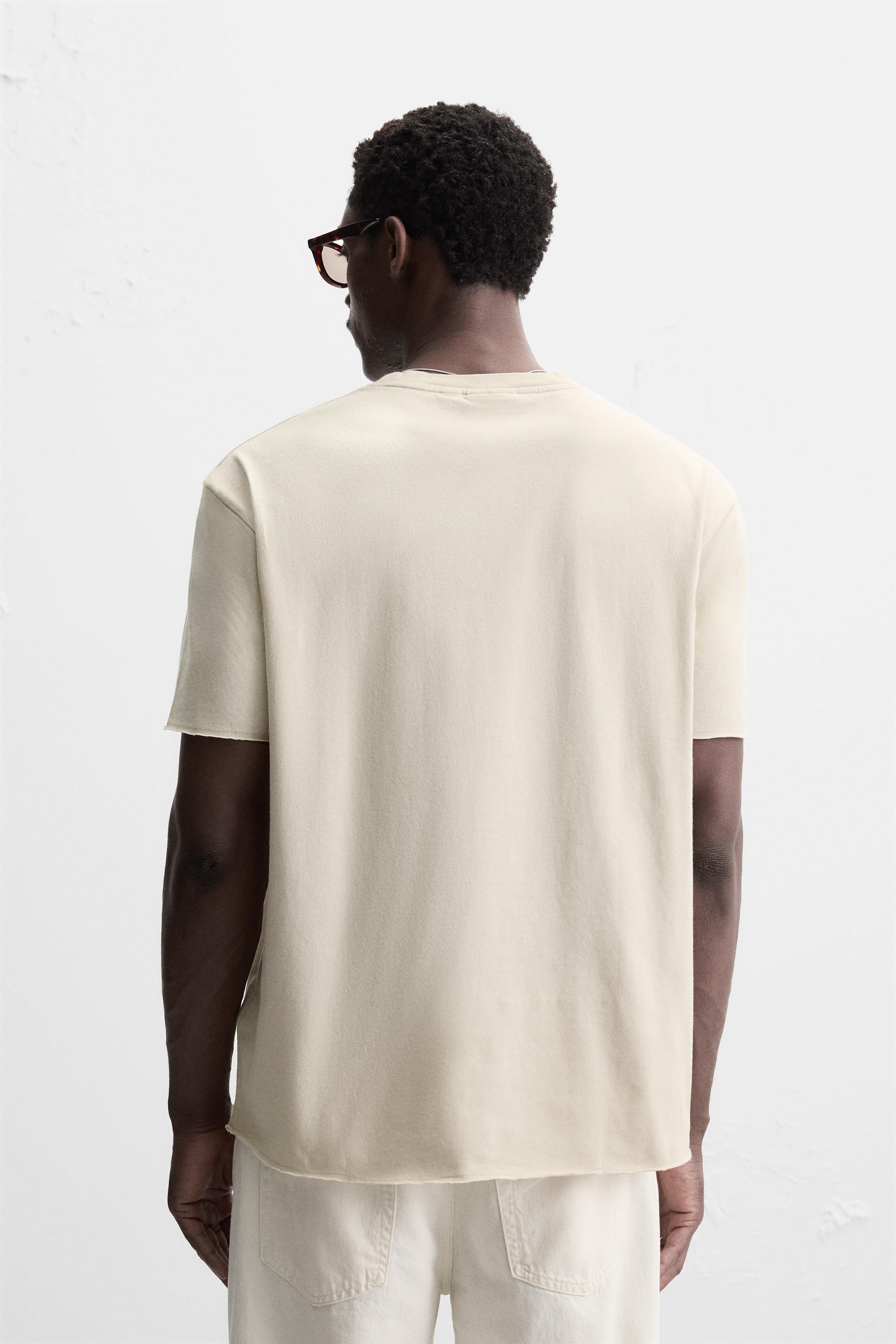 IRREGULAR HEM T-SHIRT - Beige | ZARA United States