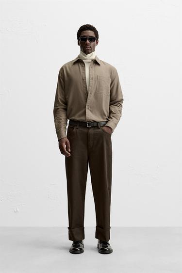 БРЮКИ С ОТВОРОТАМИ — КОРИЧНЕВЫЙ от Zara — изображение 0