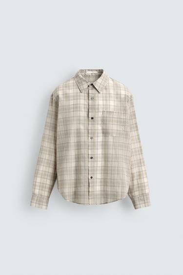 LIGHT CHECK SHIRT - Beige by Zara