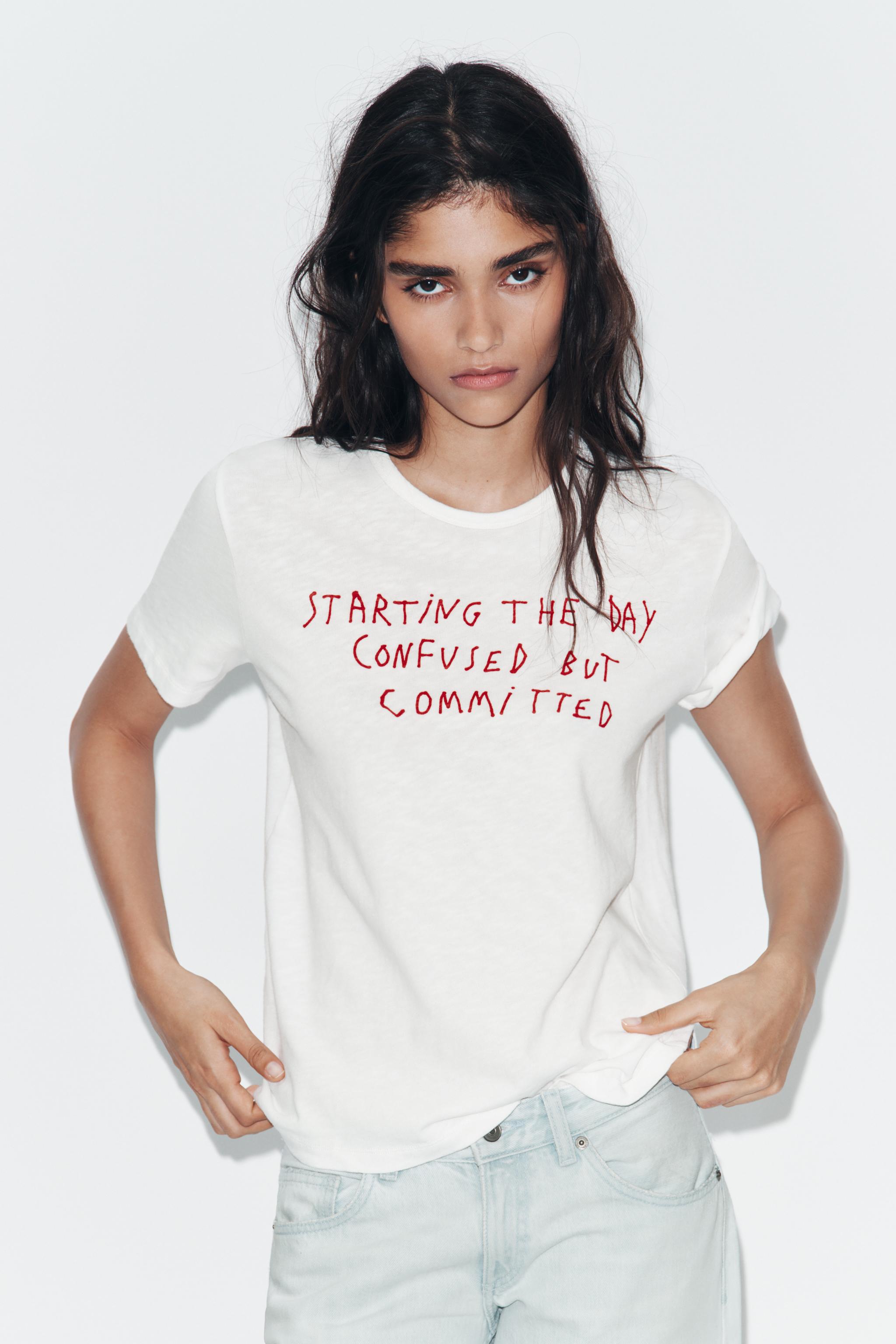 SLUB TEXT T-SHIRT
