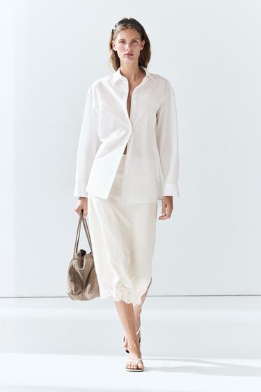 Chemise en popeline 100 % coton - Blanc de Zara - Image 0