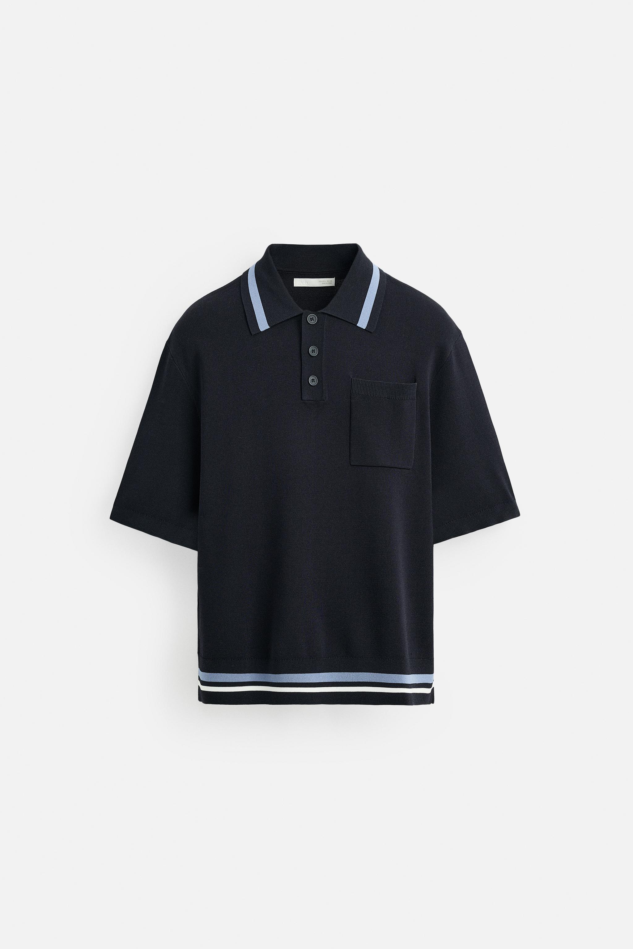 KNIT POLO SHIRT WITH POCKET - Dark navy | ZARA United States