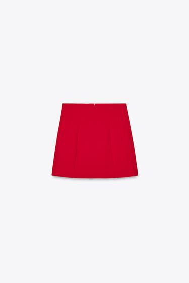 JUPE COURTE COLLECTION ZW - Rouge de Zara - Image 4