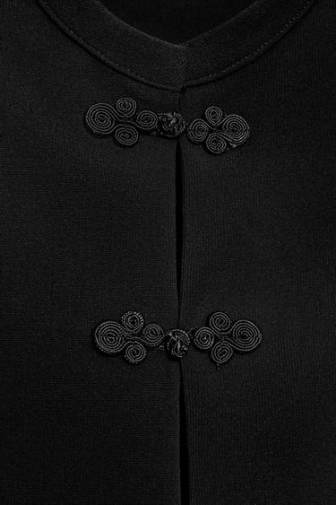 STRETCH TOP WITH FROG FASTENING - Black by Zara - Image 8