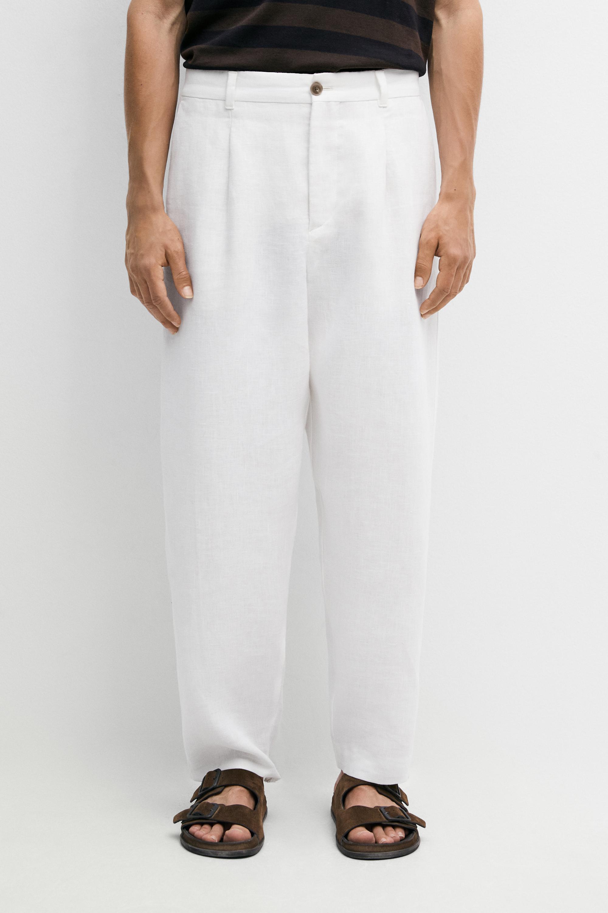 100% linen pants with dart detail