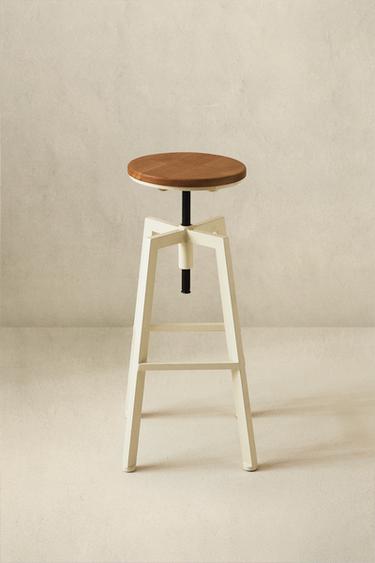 TABOURET DE BAR ROTATIF BOIS ET MÉTAL - Crème de Zara - Image 6