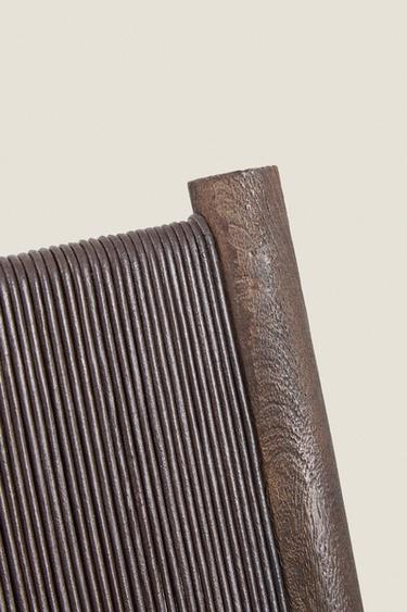 FAUTEUIL BOIS ET CUIR TRESSÉ - Marron foncé de Zara - Image 3