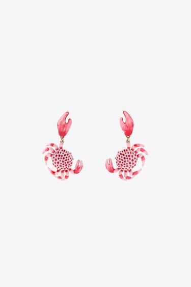 CRAB EARRINGS - Pink by Zara - Image 1