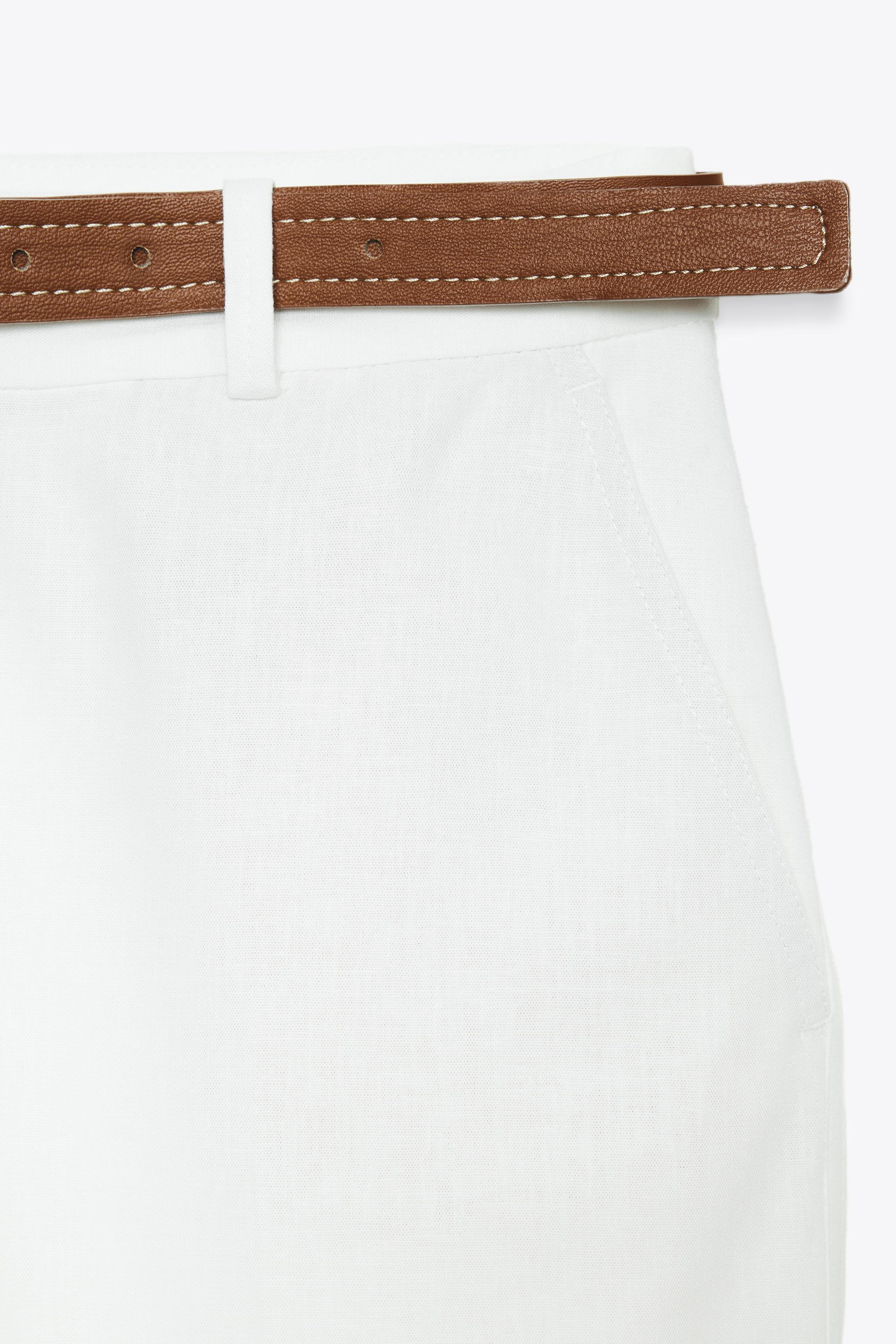 PANTALON CULOTTE AVEC CEINTURE EN LIN