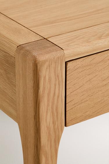 OAK BEDSIDE TABLE WITH DRAWER - Light beige by Zara - Image 3