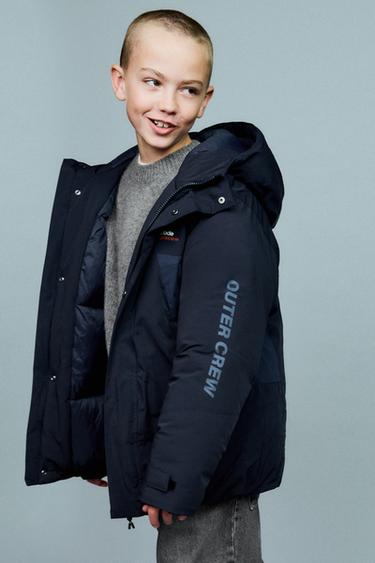 COLOUR BLOCK QUILTED JACKET - Navy blue by Zara