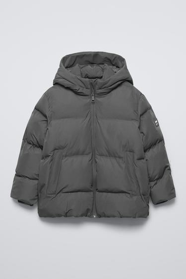 WATERAFSTOTENDE JAS MET LABEL - Grijs van Zara
