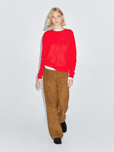 Zara Knit 100% cashmere crew neck sweater - Neon pink